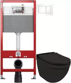 Комплект подвесной унитаз Jaquar Solo SLS-BLM-6953BIUFSM + система инсталляции Tece 9400413