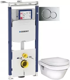 Комплект подвесной унитаз Gustavsberg Hygienic Flush 5G84HR01 + система инсталляции Geberit 111.362.00.5 + 115.770.21.5