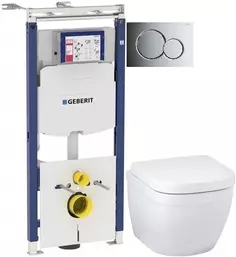 Комплект подвесной унитаз Grohe Euro Ceramic 39206000 + 39330001 + система инсталляции Geberit 111.362.00.5 + 115.770.21.5