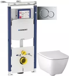 Комплект подвесной унитаз Geberit Smyle Square 500.683.00.2 + система инсталляции Geberit 111.362.00.5 + 115.770.21.5