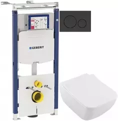 Комплект подвесной унитаз Villeroy & Boch Venticello 4611RSR1 + система инсталляции Geberit 111.362.00.5 + 115.882.DW.1