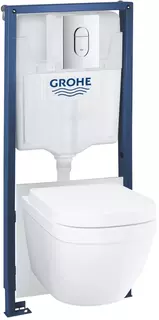 Комплект подвесной унитаз Grohe Euro Ceramic 39328000 + 39330001 + система инсталляции Grohe 38528001 + 40911000 + 3855800M + 37131000 + 37624000