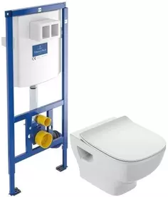 Комплект подвесной унитаз Jacob Delafon Struktura EDF102-00 + E70025-00 + система инсталляции Villeroy & Boch 92246100