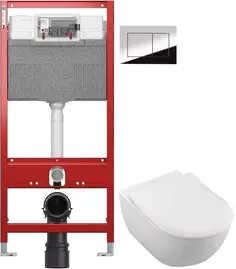 Комплект подвесной унитаз Villeroy & Boch Subway 2.0 5614R2R1 + система инсталляции TECE 9300302 + 9240401