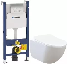Комплект подвесной унитаз Creavit Free FE322-11CB00E-0000 + KC0903.02.0000E + система инсталляции Geberit 458.124.21.1