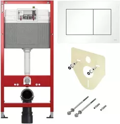 Монтажный элемент для подвесного унитаза TECEbase 2.0 + смывная клавиша Tece TECEnow белый 9400413
