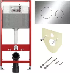 Монтажный элемент для подвесного унитаза + смывная клавиша Tece TECEloop 2.0 глянцевый хром K440921
