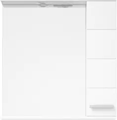 Зеркальный шкаф 60x74 см белый глянец/белый матовый R Corozo Денвер SD-00000533