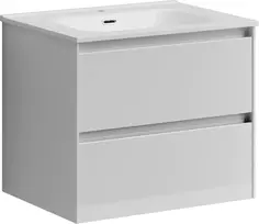 Тумба с раковиной белый глянец 61 см Sancos Cento CN60W + CN7001