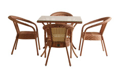 Комплект DECO 4 с квадратным столом, светло-коричневый Aiko