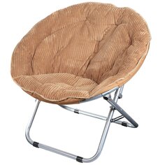 Кресло складное 80х84х78 см, Гриб Комфорт, коричневое, вельвет, круглое, 100 кг, Green Days