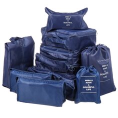 Органайзер для чемодана, полиэстер, дорожный, 9 предметов, синий, Y4-7853