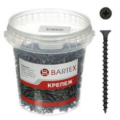 Саморез по дереву и гипсокартону, диаметр 3.5х55 мм, 250 шт, банка, Bartex