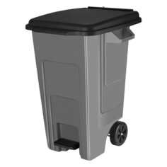 Контейнер для мусора пластик, 100 л, прямоугольный, с крышкой, на колесах, педаль, Spin&Clean, Freestyie, SC700221026