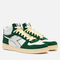 Мужские кроссовки Diadora Magic Basket Demi Cut Suede Leather, цвет зелёный