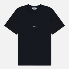 Мужская футболка MSGM Brush Stroke Micrologo Print Regular, цвет чёрный