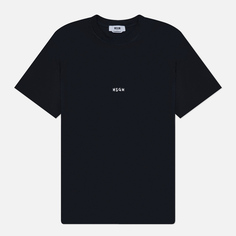 Мужская футболка MSGM Brush Stroke Micrologo Print Regular, цвет чёрный, размер XL