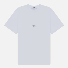 Мужская футболка MSGM Brush Stroke Micrologo Print Regular, цвет белый, размер XL