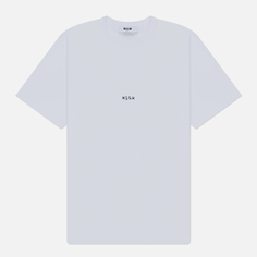 Мужская футболка MSGM Brush Stroke Micrologo Print Regular, цвет белый