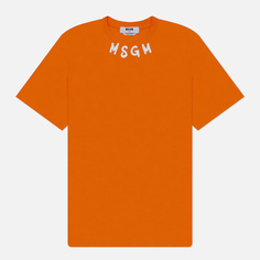 Мужская футболка MSGM Collar Brush Stroke Print, цвет оранжевый
