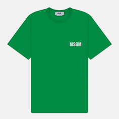 Мужская футболка MSGM Never Look Back Print Regular, цвет зелёный