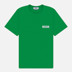 Мужская футболка MSGM Never Look Back Print Regular, цвет зелёный, размер S