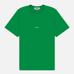 Мужская футболка MSGM Brush Stroke Micrologo Print Regular, цвет зелёный, размер XL