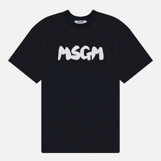 Мужская футболка MSGM New Brush Stroke, цвет чёрный