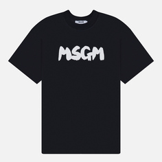 Мужская футболка MSGM New Brush Stroke, цвет чёрный, размер XL