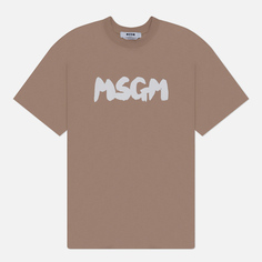 Мужская футболка MSGM New Brush Stroke, цвет бежевый, размер XL