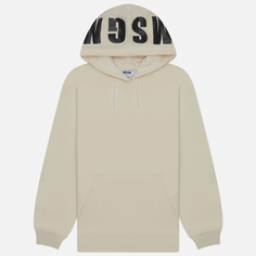 Женская толстовка MSGM Maxi Logo Print Hood, цвет бежевый