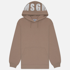 Женская толстовка MSGM Macrologo Print Hoodie, цвет бежевый, размер M