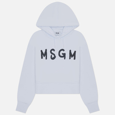 Женская толстовка MSGM Contrast Impact Hoodie, цвет белый, размер L