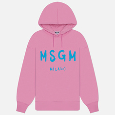 Женская толстовка MSGM Brush Stroke Logo Hoodie, цвет розовый