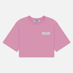 Женская футболка MSGM Never Look Back, цвет розовый, размер M