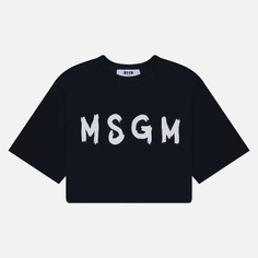 Женская футболка MSGM Contrast Impact, цвет чёрный, размер M