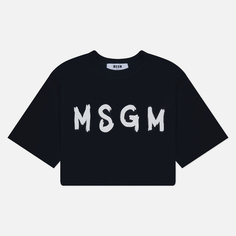 Женская футболка MSGM Contrast Impact, цвет чёрный