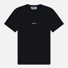 Женская футболка MSGM Mini Brush Stroke, цвет чёрный