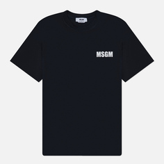 Мужская футболка MSGM Never Look Back Print Regular, цвет чёрный, размер S