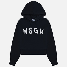 Женская толстовка MSGM Contrast Impact Hoodie, цвет чёрный, размер M