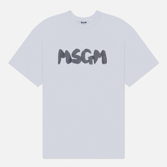 Мужская футболка MSGM New Brush Stroke, цвет белый, размер L