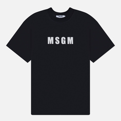 Мужская футболка MSGM Macrologo Print, цвет чёрный, размер XL
