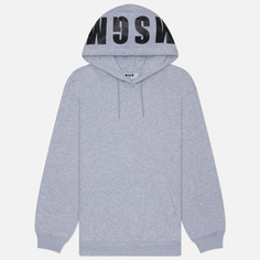 Женская толстовка MSGM Maxi Logo Print Hood, цвет серый, размер L