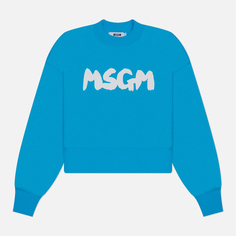 Женская толстовка MSGM New Logo Brush Print, цвет голубой