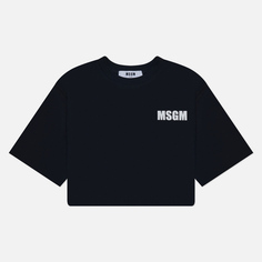 Женская футболка MSGM Never Look Back, цвет чёрный