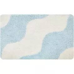 Коврик для ванной Swensa Curve 50x80 см цвет бело-голубой