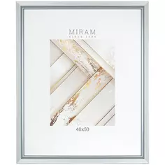 Рамка Мирам 40x50 см пластик цвет бело-серый Без бренда