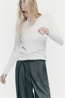 джемпер женский Лонгслив облегающий из тенсела и шерсти Befree