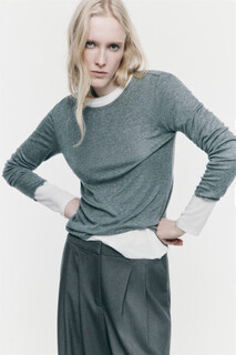 джемпер женский Лонгслив облегающий из тенсела и шерсти Befree