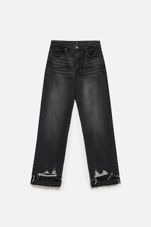 брюки джинсовые мужские Джинсы прямые с рваниной по низу Befree